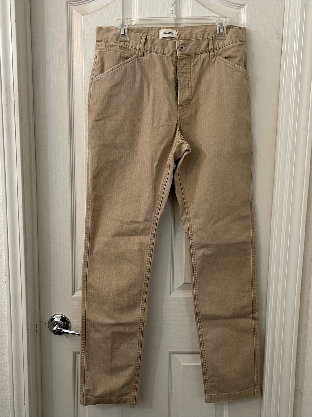 Taylor Stitch Camp Herringbone Pant - Khaki. Mens: 32x32.